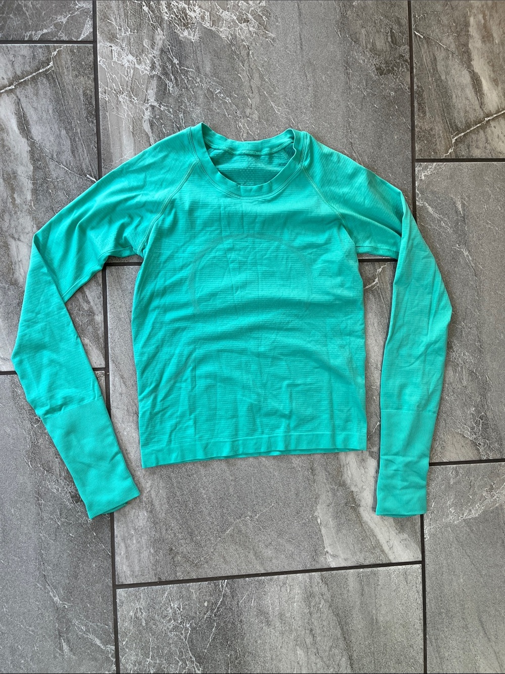 🍋 Lululemon Swiftly Tech Long Sleeve Shirt Cropped Length Size 4 Teal